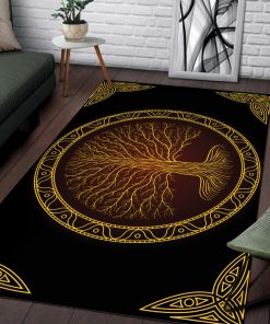 Viking Area Rug Yggdrasil Norse Tree At Night 1