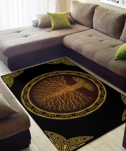 Viking Area Rug Yggdrasil Norse Tree At Night 2