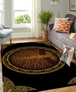 Viking Area Rug Yggdrasil Norse Tree At Night 3