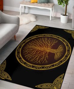 Viking Area Rug Yggdrasil Norse Tree At Night