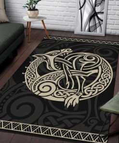 Viking Area Rug The Celtic Fenrir Norse Wolf 1