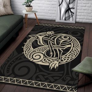 Viking Area Rug The Celtic Fenrir Norse Wolf 1