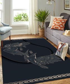 Viking Area Rug Ravens Of Odin Huginn Muninn 3