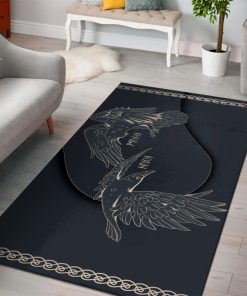 Viking Area Rug Ravens Of Odin Huginn Muninn