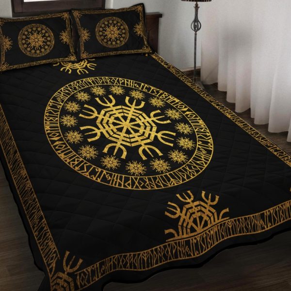 Viking Quilt Bedding Set The Helm of Awe Gold 2