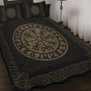 Viking Quilt Bedding Set Vegvisir Made of Stone 2