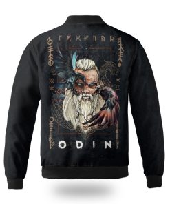 Viking Bomber Jacket Fenrir And Odin Graphic Art Back