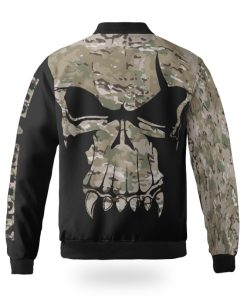 Viking Bomber Jacket Camo Skull Heathen Back