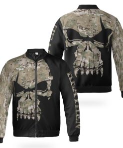 Viking Bomber Jacket Camo Skull Heathen