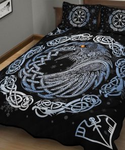 Viking Quilt Bedding Set Celtic Knot Raven Vegvisir 1