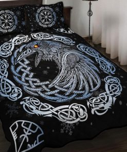 Viking Quilt Bedding Set Celtic Knot Raven Vegvisir 2