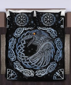 Viking Quilt Bedding Set Celtic Knot Raven Vegvisir 3