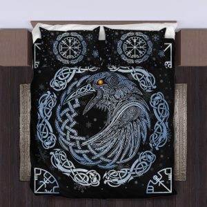 Viking Quilt Bedding Set Celtic Knot Raven Vegvisir 3