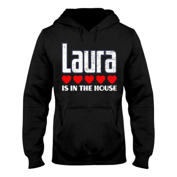 laura is in the house retro hearts first name love laura hoodie