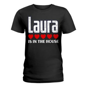 laura is in the house retro hearts first name love laura ladies t shirt