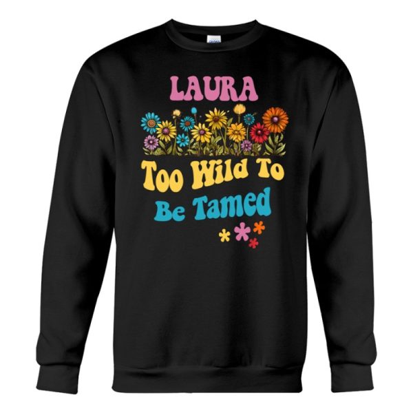 laura name cute retro girls wildflower laura sweatshirt