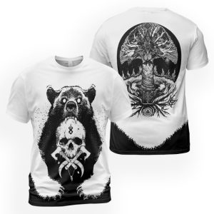 Viking T-shirt Bear Berserker Claws And Yggdrasil 2