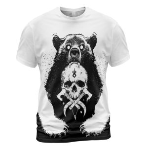 Viking T-shirt Bear Berserker Claws And Yggdrasil Front