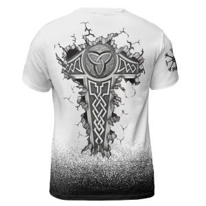 Viking T-shirt Odin Raven Valknut Hammer Back