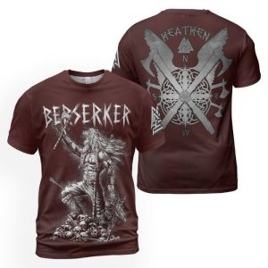 Viking T-shirt Berserker Warrior With Axe 2