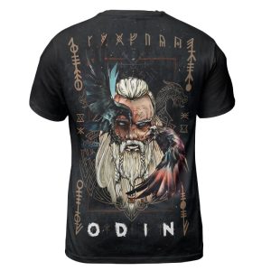 Viking T-shirt Fenrir And Odin Graphic Art Back
