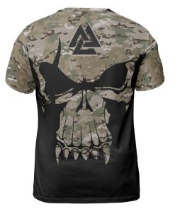 Viking T-shirt Camouflage Pattern Skull Warrior Valknut Back