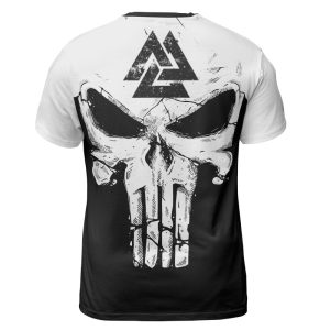 Viking T-shirt Black Skull Valknut Until Valhalla Back