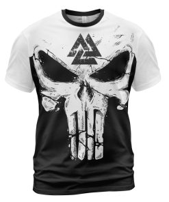 Viking T-shirt Black Skull Valknut Until Valhalla Front