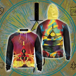 Gravity Falls - Bill Cipher Unisex 3D T-shirt Zip Hoodie XS 