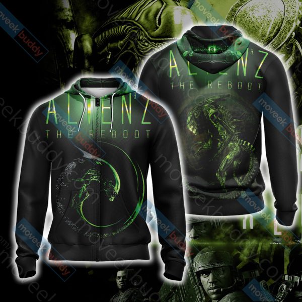 Alien Unisex 3D T-shirt Zip Hoodie XS