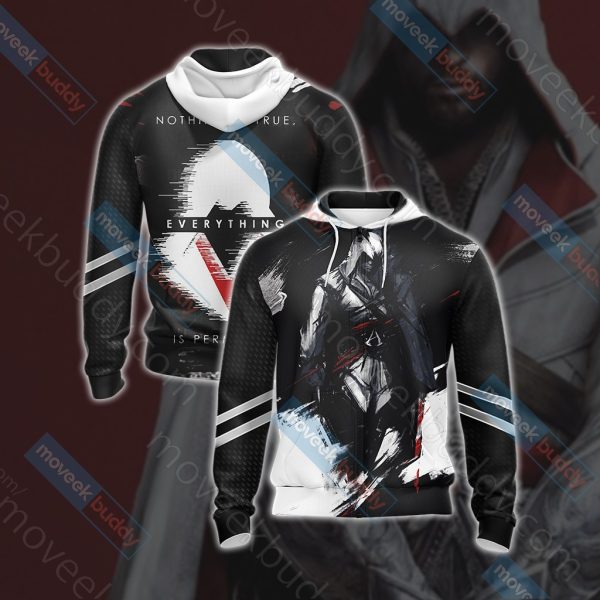 Assassin's Creed Nothing Is True Averything Is Permitted Unisex 3D T-shirt Zip Hoodie XS