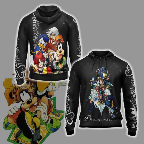 Kingdom Hearts New Look Unisex 3D T-shirt Zip Hoodie XS