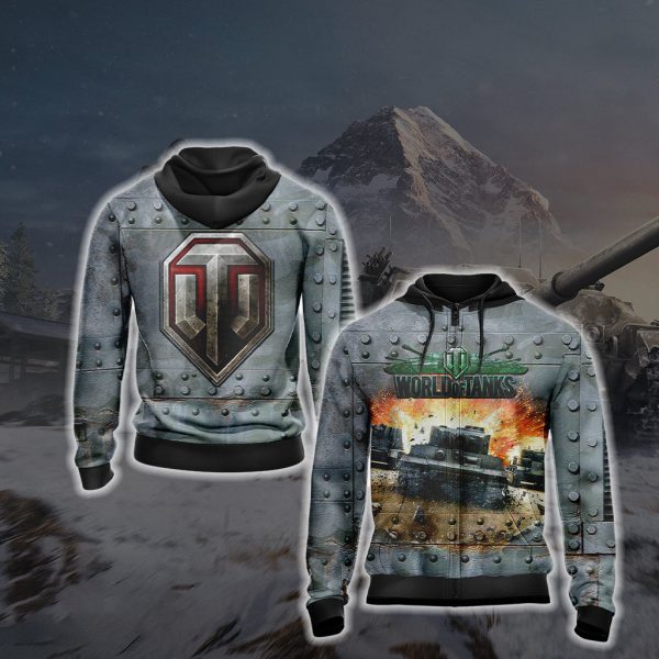 World of Tanks New Unisex 3D T-shirt Zip Hoodie XS