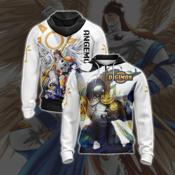 Digimon - Angemon Unisex 3D T-shirt Zip Hoodie XS