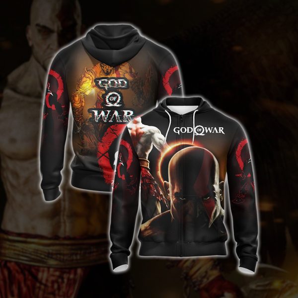 God Of War Character Unisex 3D T-shirt Zip Hoodie XS