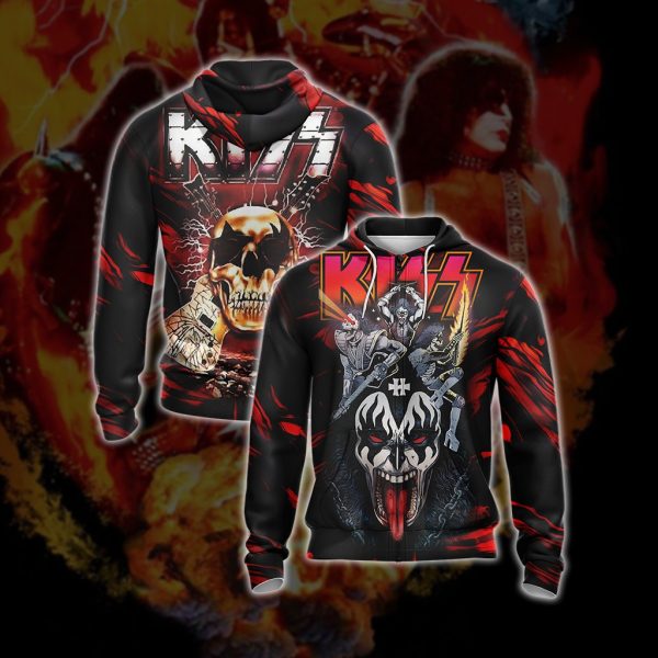 Kiss Band Unisex 3D T-shirt Zip Hoodie XS