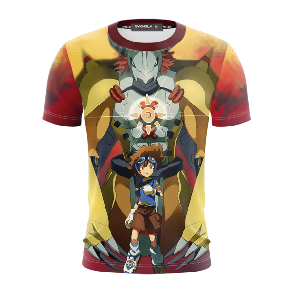 Digimon Greymon And Yagami Taichi New Unisex 3D T-shirt