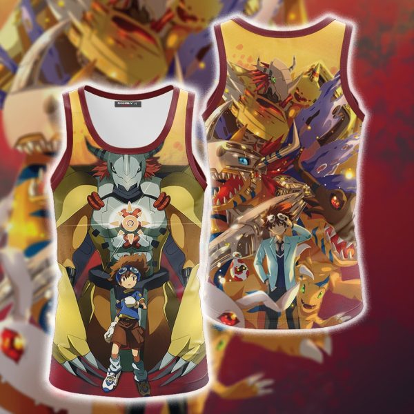 Digimon Greymon And Yagami Taichi New Unisex 3D T-shirt Tank Top S