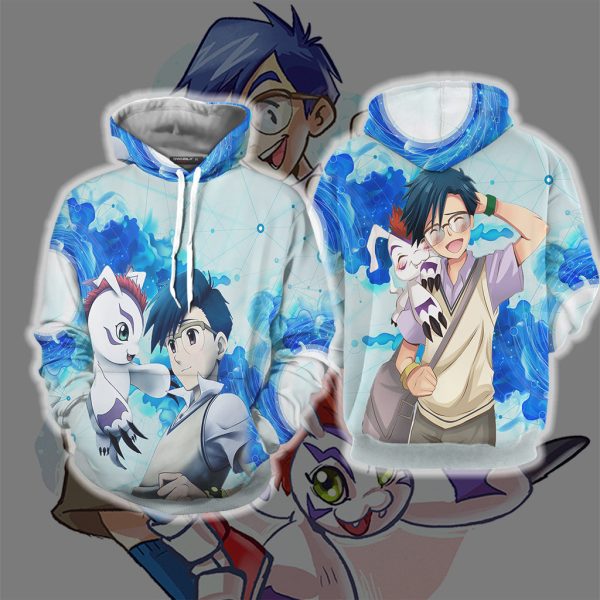 Digimon Joe and Gomamon Unisex 3D T-shirt Hoodie S