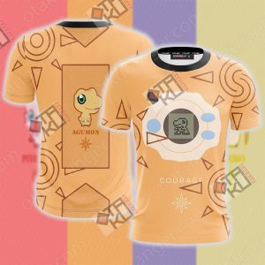 Digimon The Crest Of Courage Agumon Unisex 3D T-shirt