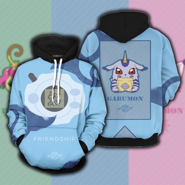 Digimon Gabumon The Crest Of Friendship Unisex 3D T-shirt Hoodie S