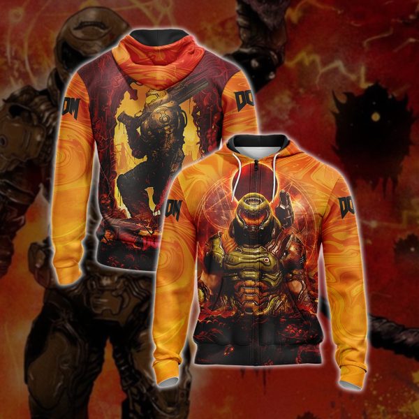 Doom ( Video Game ) New Unisex 3D T-shirt Zip Hoodie XS