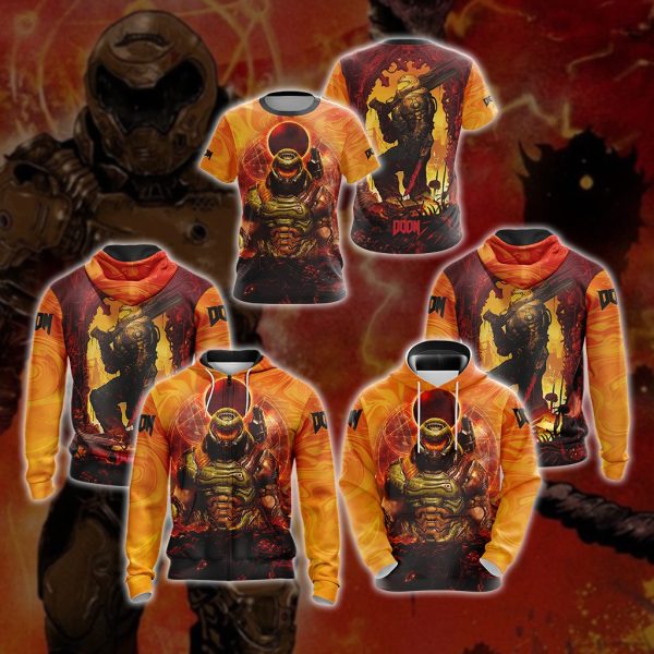 Doom ( Video Game ) New Unisex 3D T-shirt