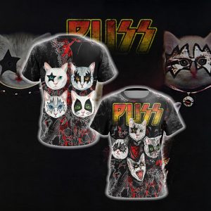 Kiss band x cats - Puss Unisex 3D T-shirt