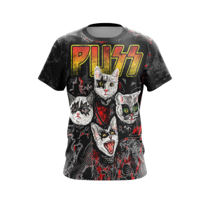 Kiss band x cats - Puss Unisex 3D T-shirt   