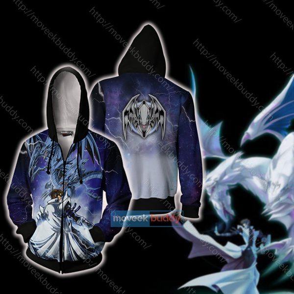 Yu-Gi-Oh! Seto Kaiba And Blue-Eyes Dragon Unisex 3D T-shirt Zip Hoodie XS