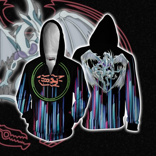 Yu-Gi-Oh! Stardust Dragon New 3D T-shirt Zip Hoodie XS