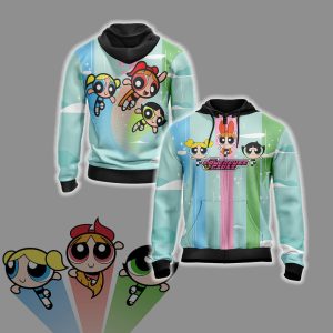 The Powerpuff Girls New Collection Unisex 3D T-shirt Zip Hoodie XS 