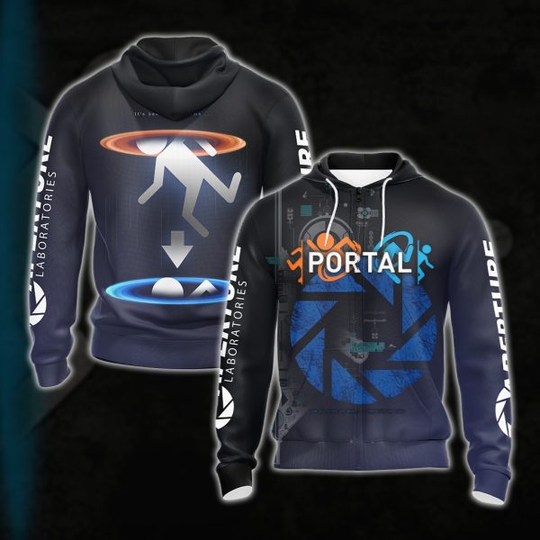 Portal - Aperture Laboratories Unisex 3D T-shirt Zip Hoodie XS