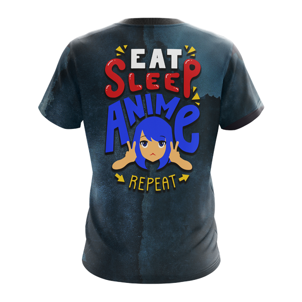 Eat Sleep Anime Repeat Unisex 3D T-shirt